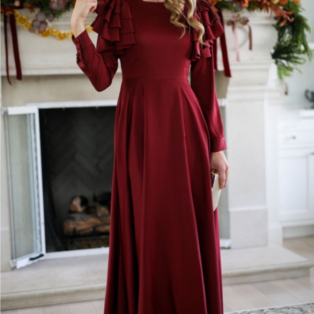 Dainty Jewells Maroon Long Sleeve Dress
